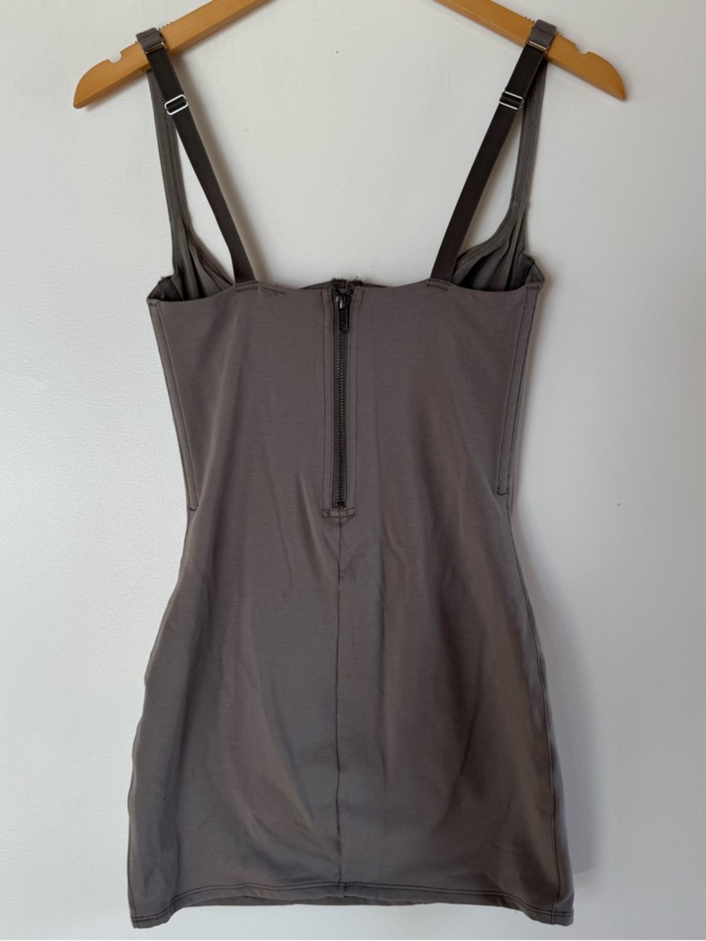 SKIMS Cotton Corset Dress - Charcoal - Picture 2 of 5
